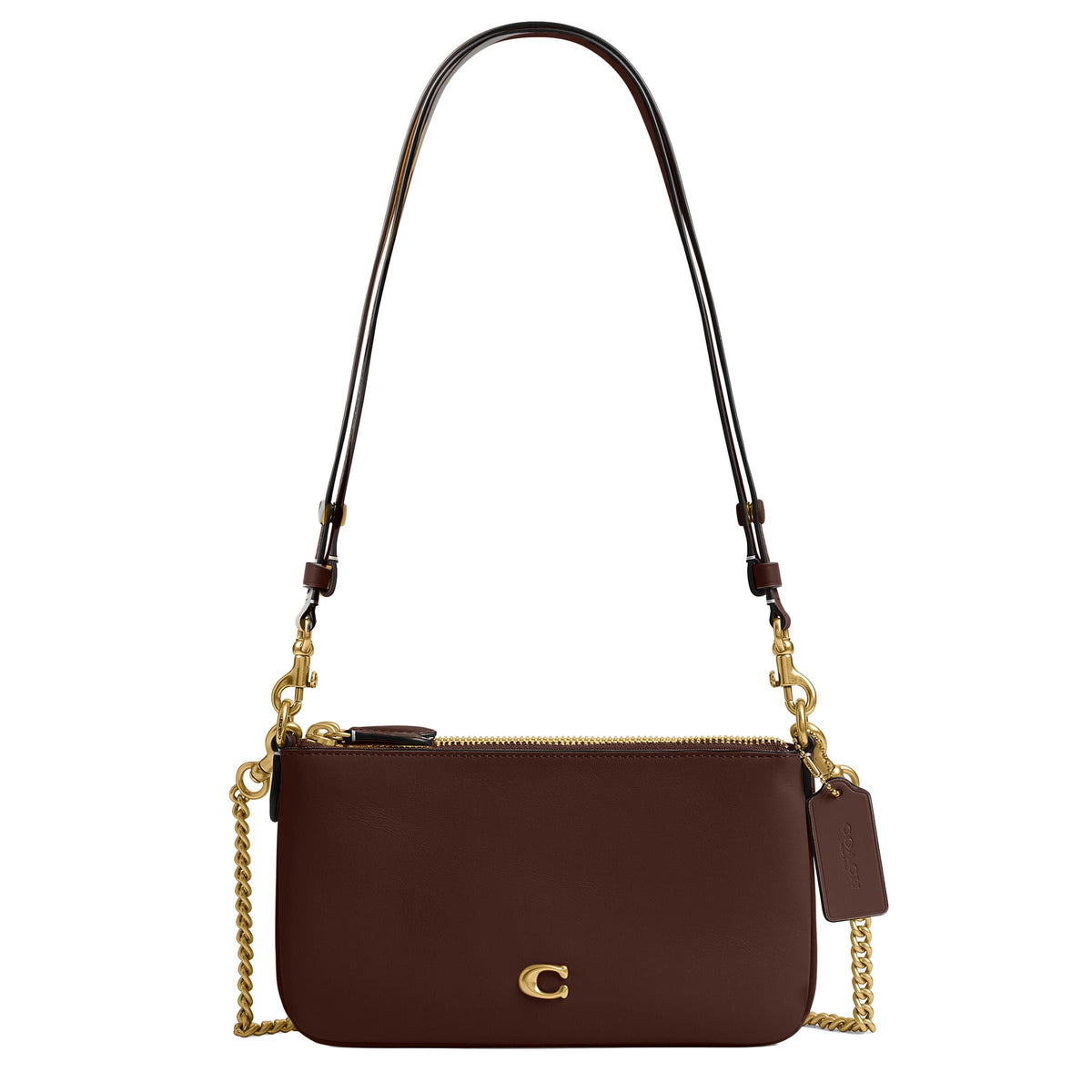 COACH Refined Calf Leather Audrey Bag - Maple/Brass