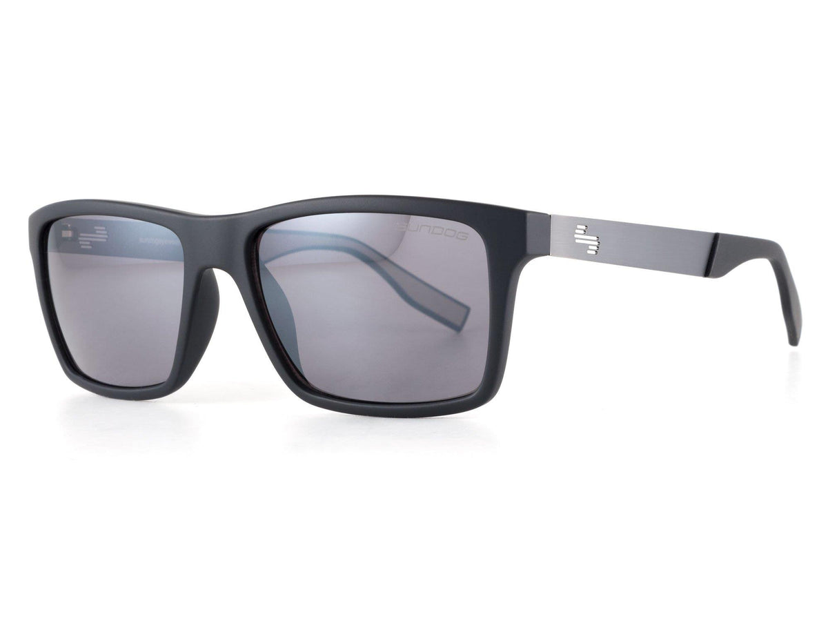 Sun Dog Shutter Sunglasses - Matte Black/Smoke Flash Mirror