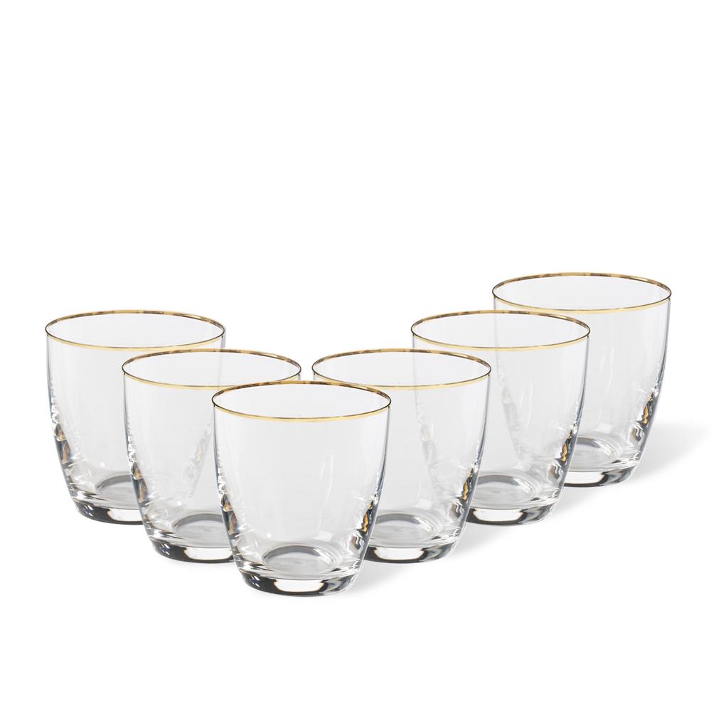 Casa Fina Sensa Set Tumblers w/ golden rim Size 6 Pieces