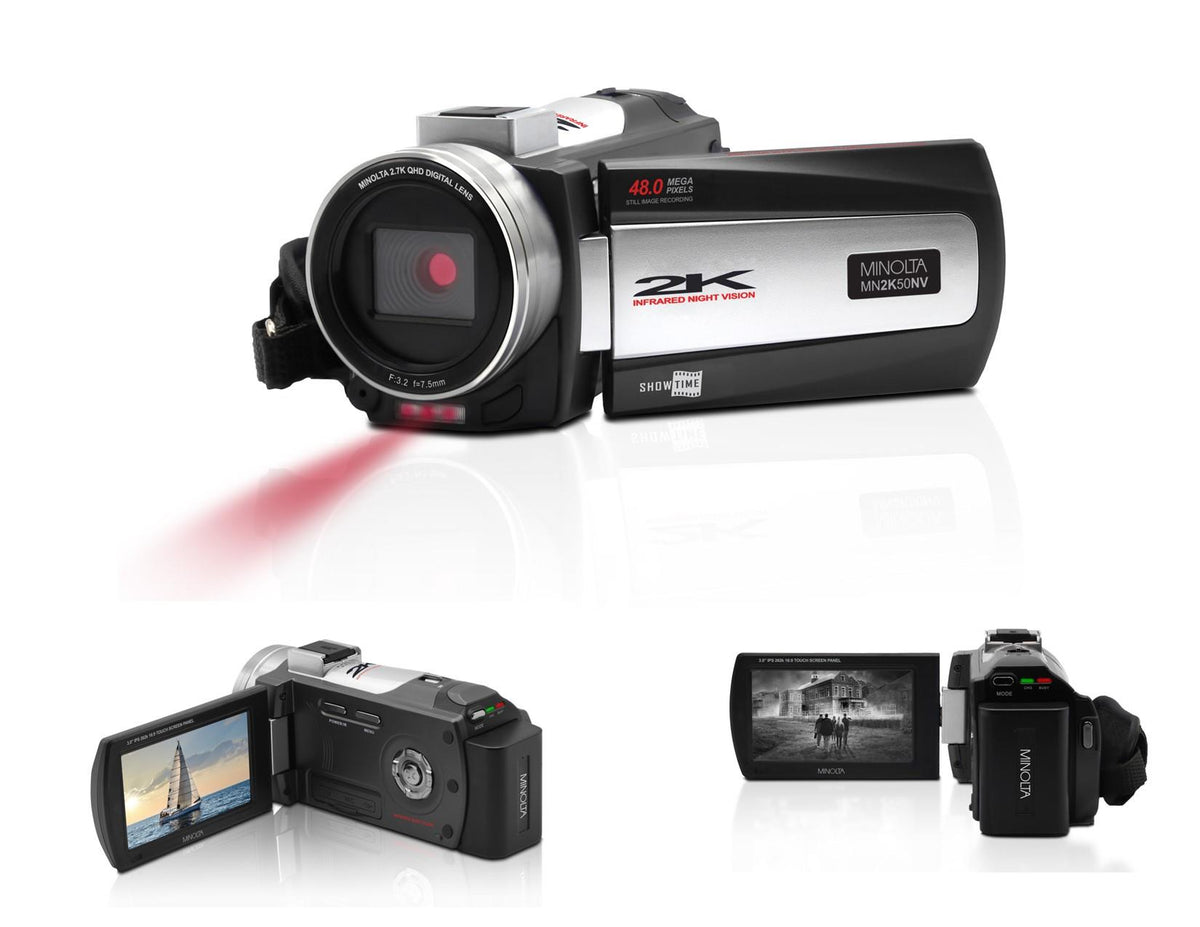 Minolta 2.7K Quad HD Night Vision Camcorder