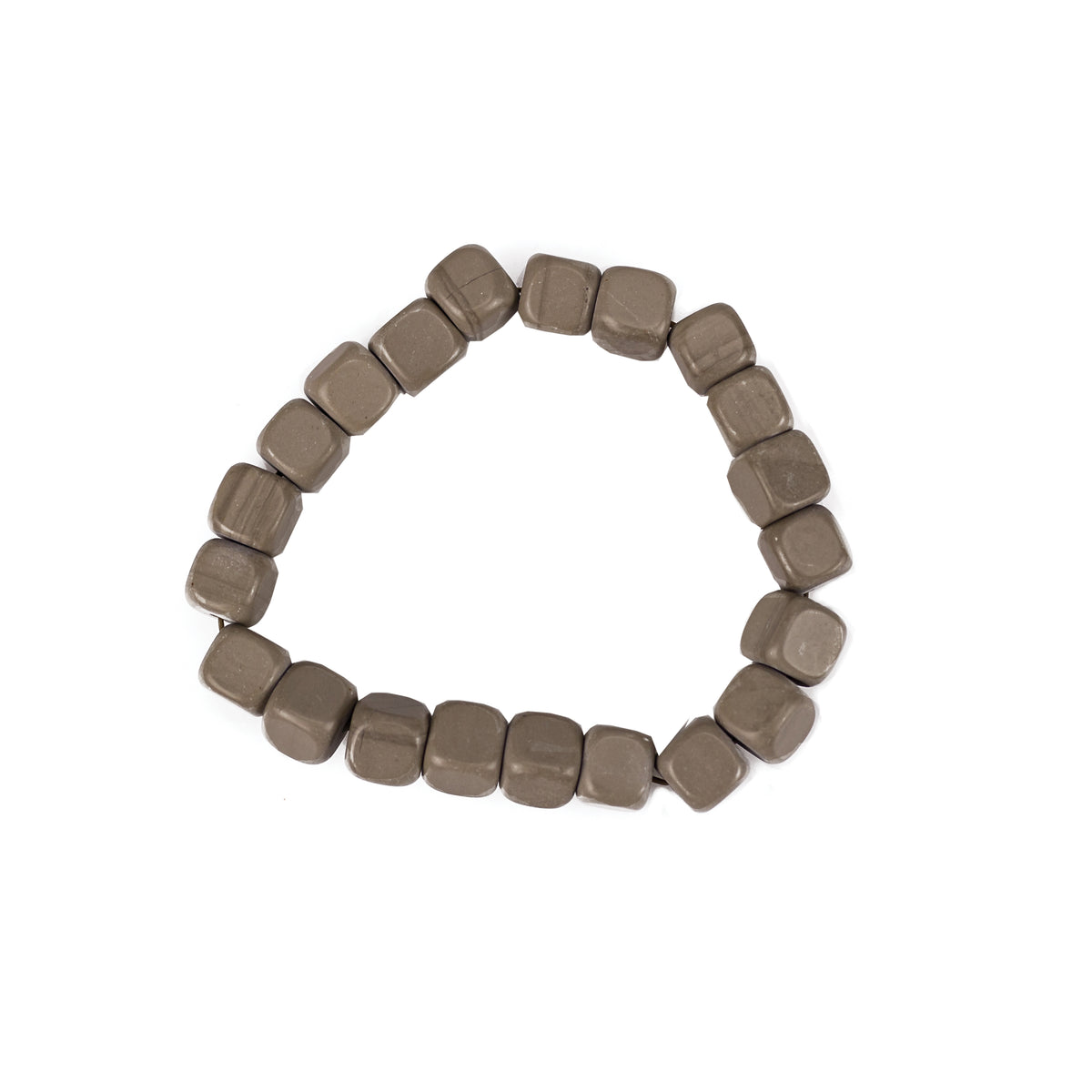 Completely Bella Slate Gray Squared Marble Stretch Bracelet