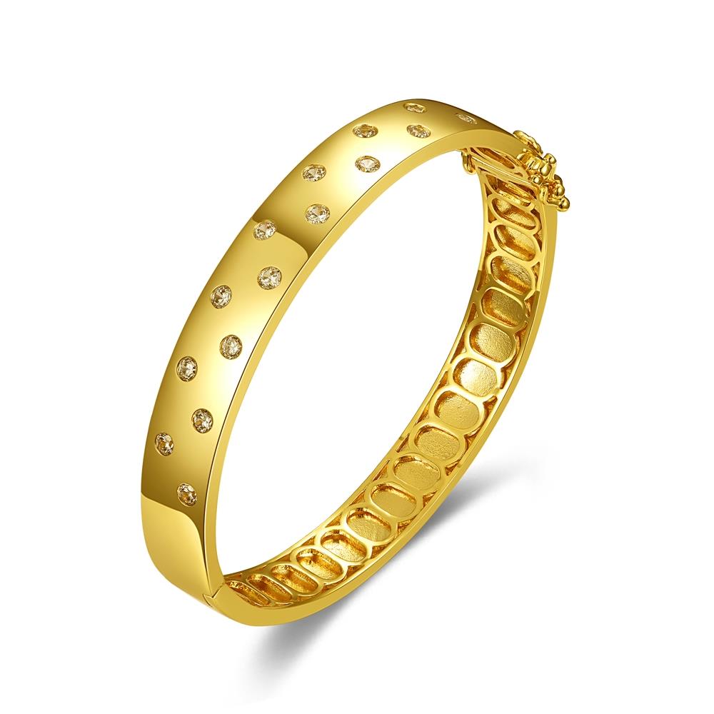 GENEVIVE 14K Gold Plated Bold Classic Bangle Size 7"