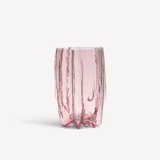 Kosta Boda Crackle Vase XL Pink
