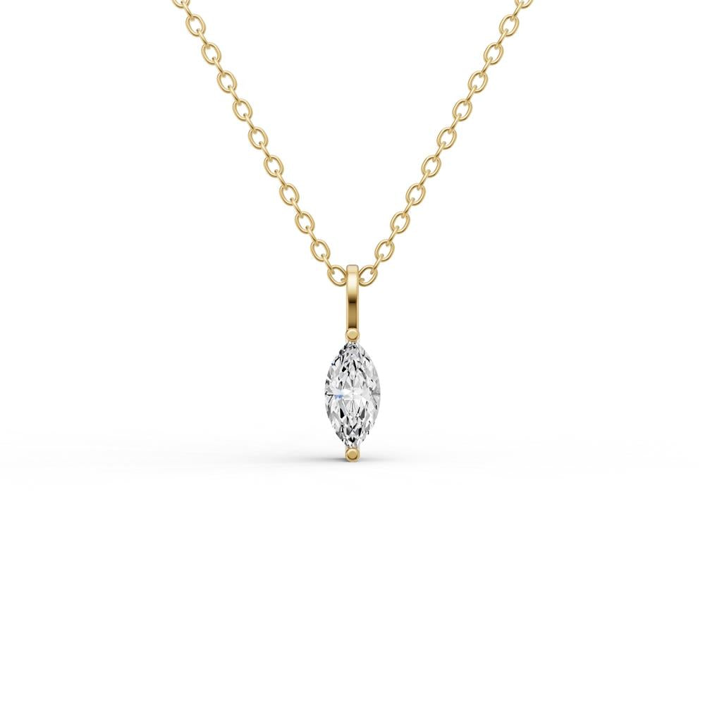 Prestige Boutique Diamonds Marquise Lab Diamond Solitaire Pendant Size 0.5 CTW