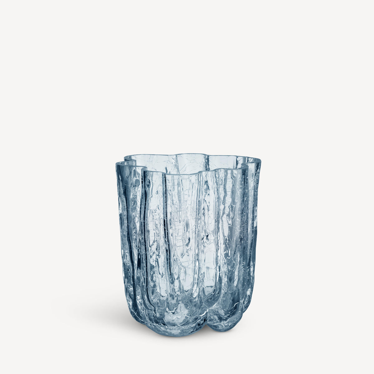 Kosta Boda Crackle Vase Circular Small