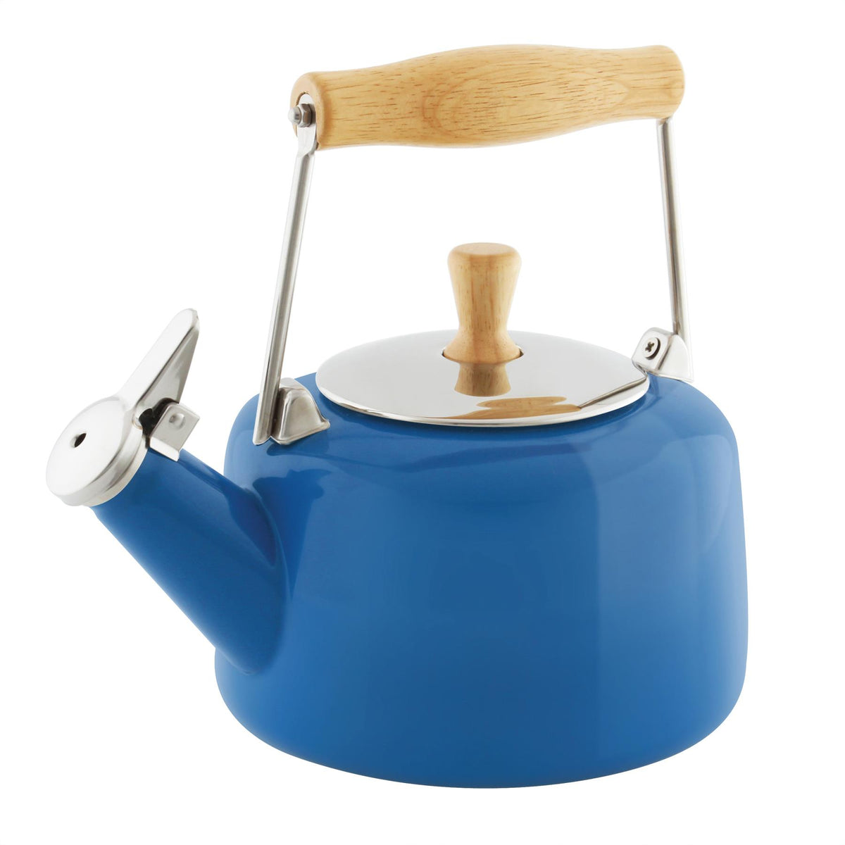 Chantal Enamel on steel Sven Teakettle w/ Natural wood handle Cove Blue