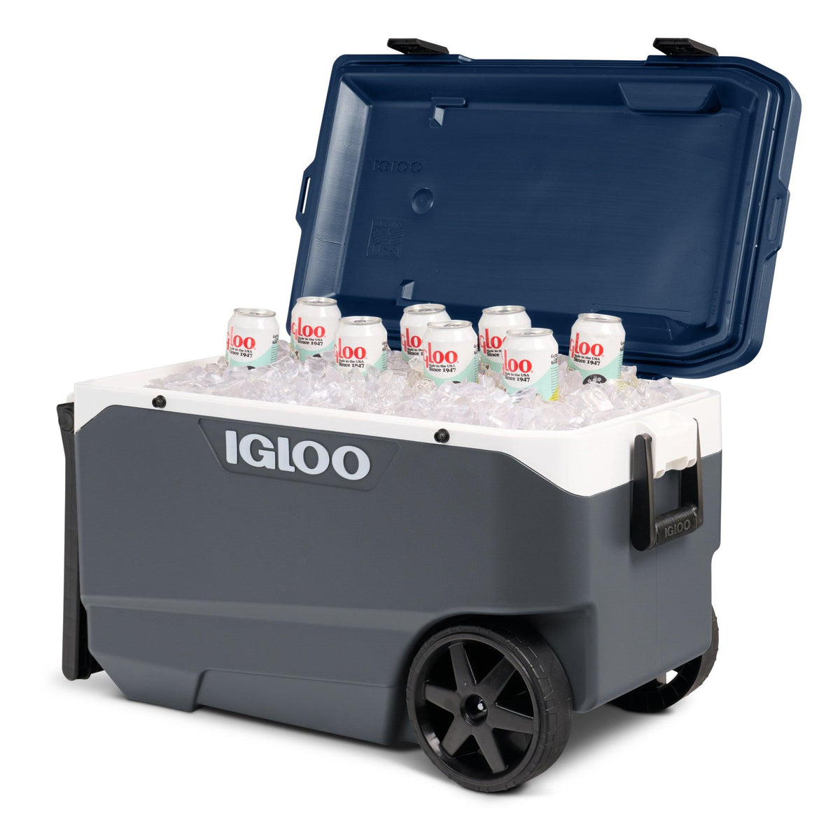 Igloo MaxCold Latitude 90 Roller Cooler Carbonite/Aegean Sea