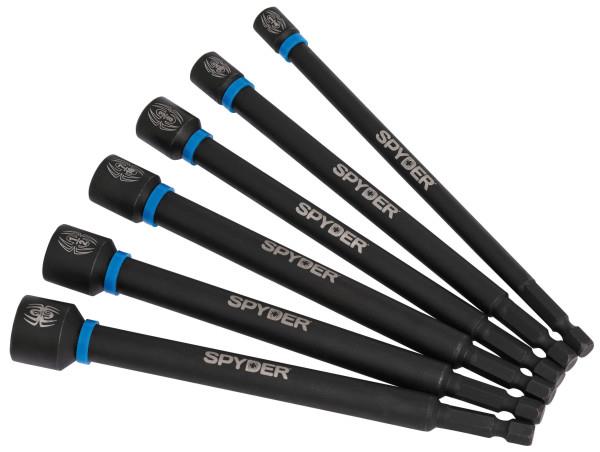 JS Products Spyder 6" Magnetic Spline Drive SAE Nutsetter 6-Piece Set