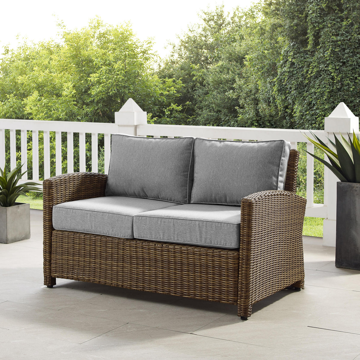 Crosley Outdoor Bradenton Wicker Outdoor Loveseat
