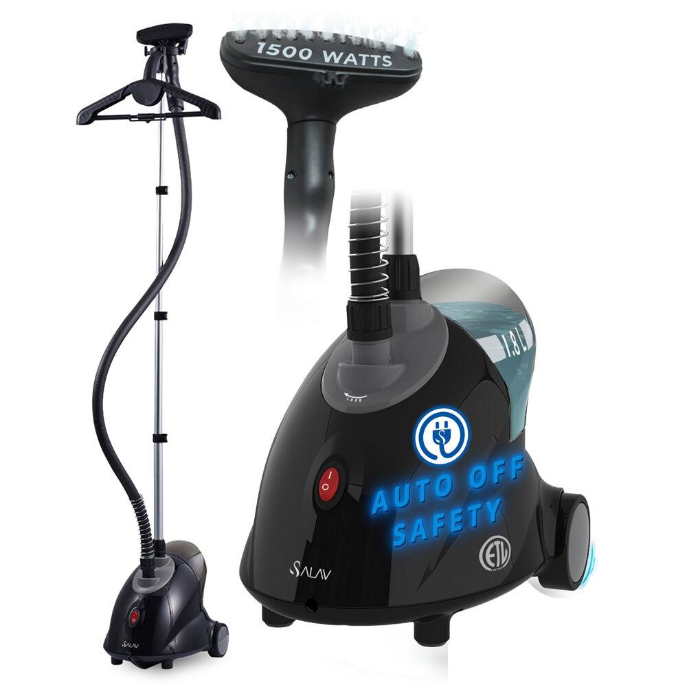 SALAV Smart Auto Off Upright Garment Steamer with Wheels & Descaler Maintenance Packet