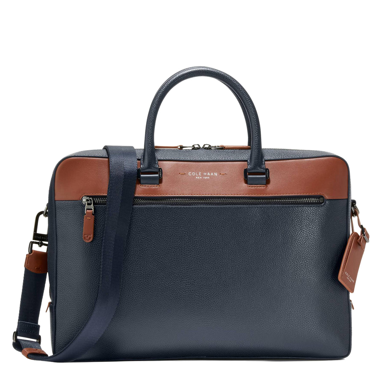 Cole Haan Damon Briefcase - Navy Blazer/British Tan