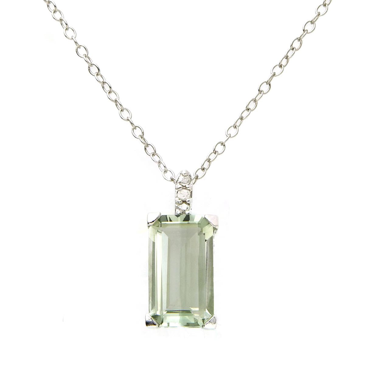 Jilco Inc Diamond & Green Amethyst Necklace
