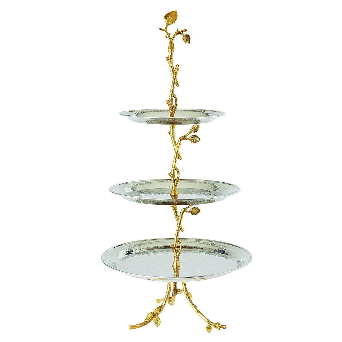 Stark Home Gilt Leaf 3-Tier Tray