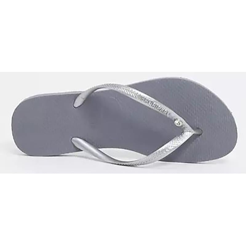 Havaianas Women's Slim Crystal Flip Flops-Fog-6