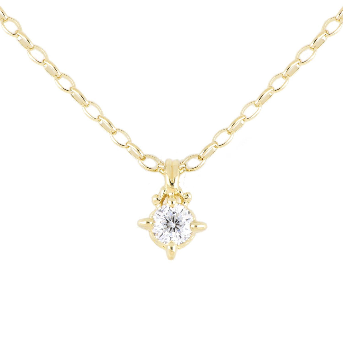 John Medeiros Diamante 3/4 Carat CZ 102 Facets Necklace - Gold.16"L. Lobster claw clasp closure.