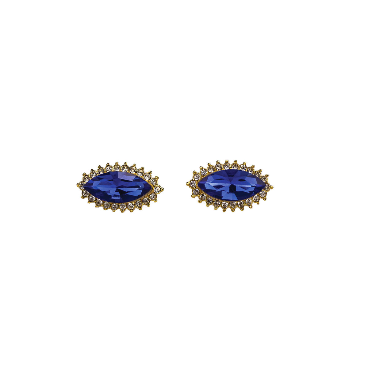 Completely Bella Blue Marquise Cut Rhinestone Earrings