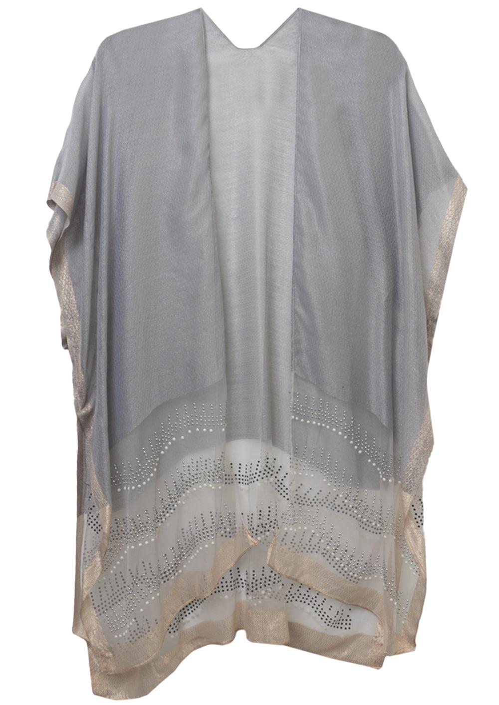 Jessica McClintock Two Tone Kimono with Pearls And Stones