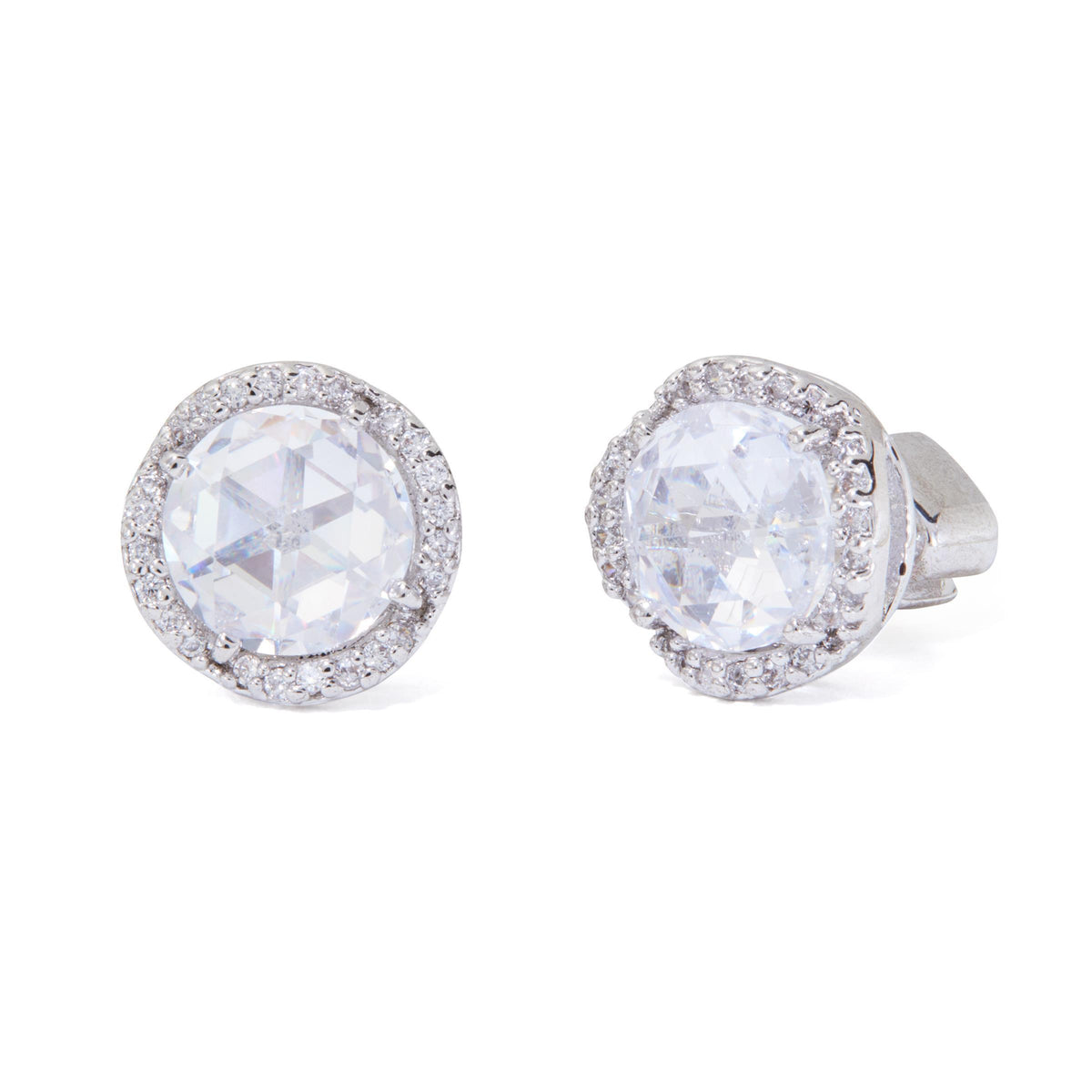 kate spade new york That Sparkle Pave Round Large Studs - Clear, Silver