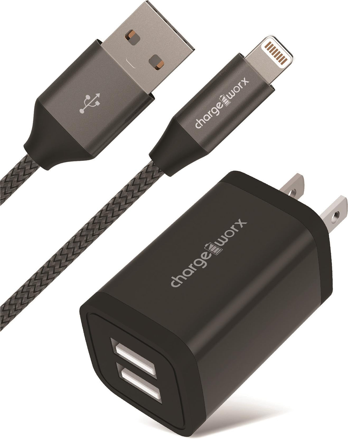COBY Lightening Cable w/ Dual USB Charger Size 6'