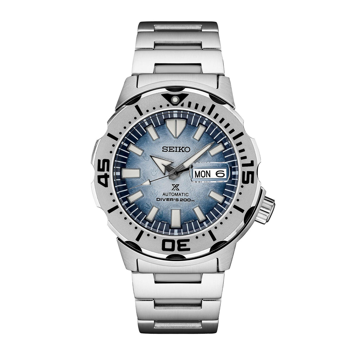 Seiko Men's Prospex Save the Ocean Special Edition Silver SS Watch Blue Dial