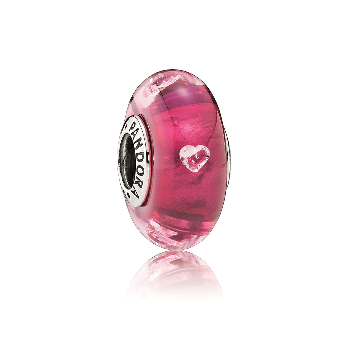 Pandora Cerise Heart Glass Charm