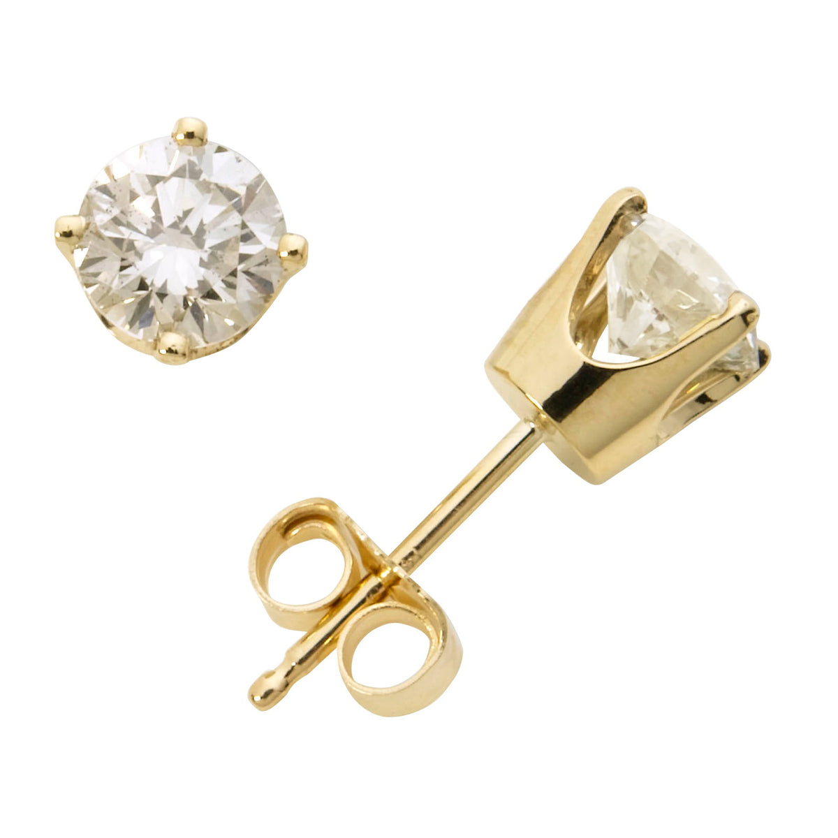 Jilco 14k Yellow Gold Diamond Solitaire Earrings .33twt
