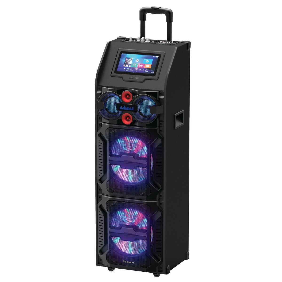IQ Sound 2 x 12" Bluetooth Pro-Speaker Karaoke & Built-in Tablet