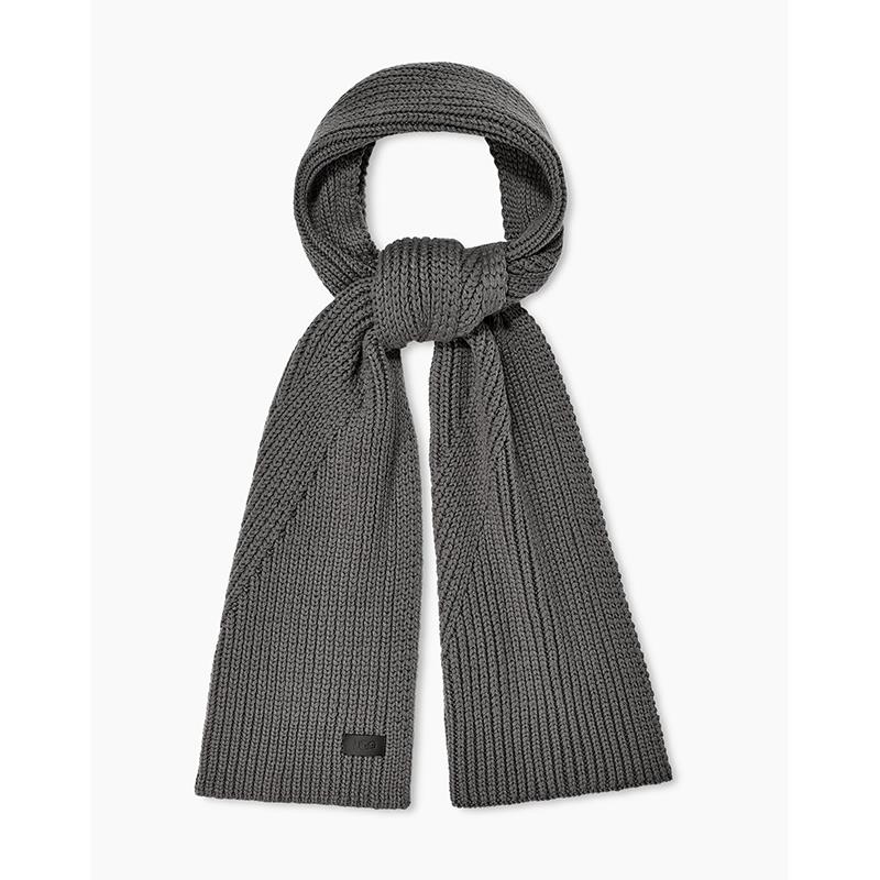 UGG Knit Diagonal Ribbed Scarf-Samba Red