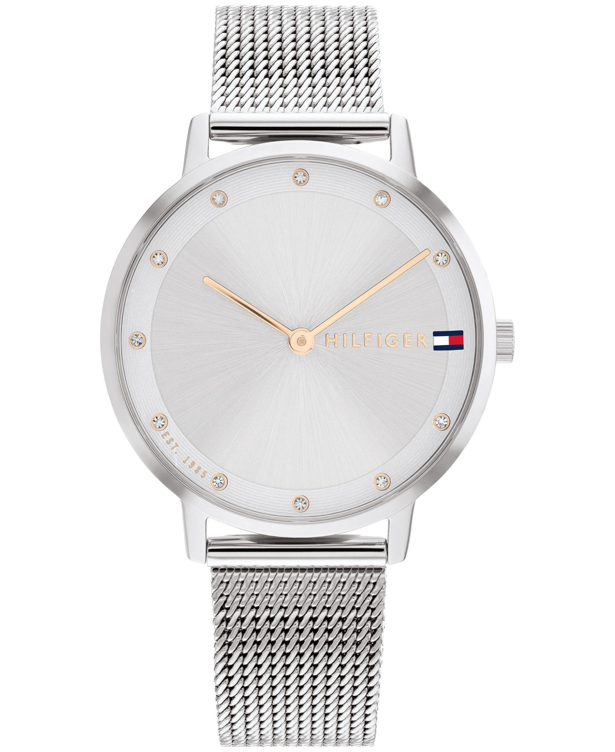 Tommy Hilfiger Ladies. Stainless Steel Case and Mesh bracelet. Grey Dial