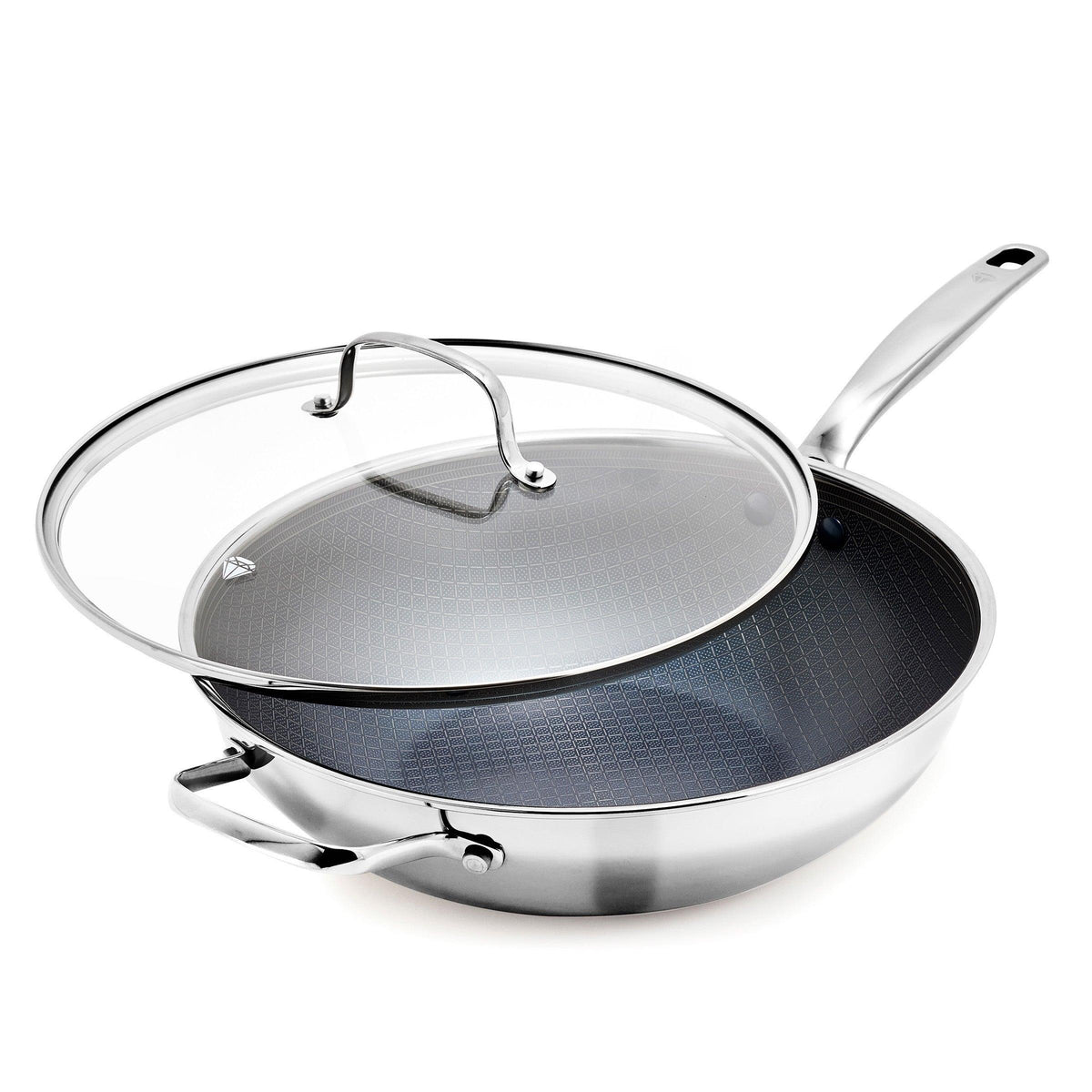 Blue Diamond Diamond Bond Hybrid Nonstick Stainless Steel 12" Wok w/ Lid