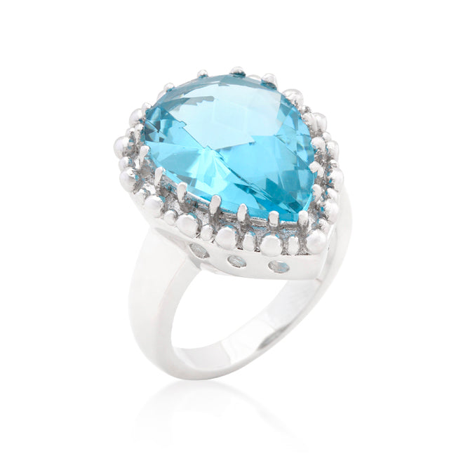 Completely Bella Pear Shaped Blue Topaz Cocktail Ring(5)