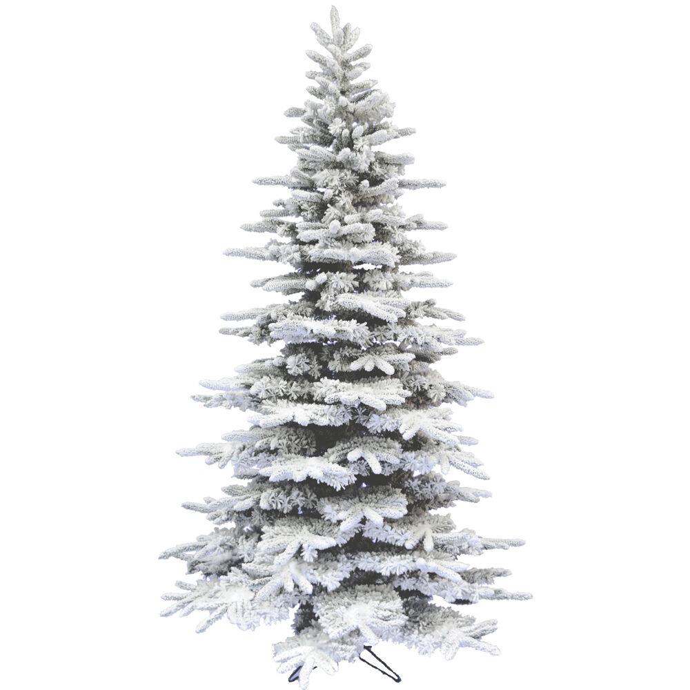 Fraser Hill 7.5-Ft. Flocked Pine Valley Christmas Tree