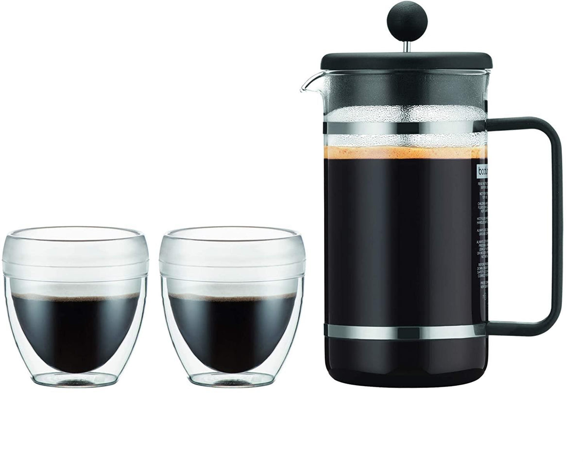 Bodum Bistro Set French Press 34oz & 2 pcs Pavina 8oz