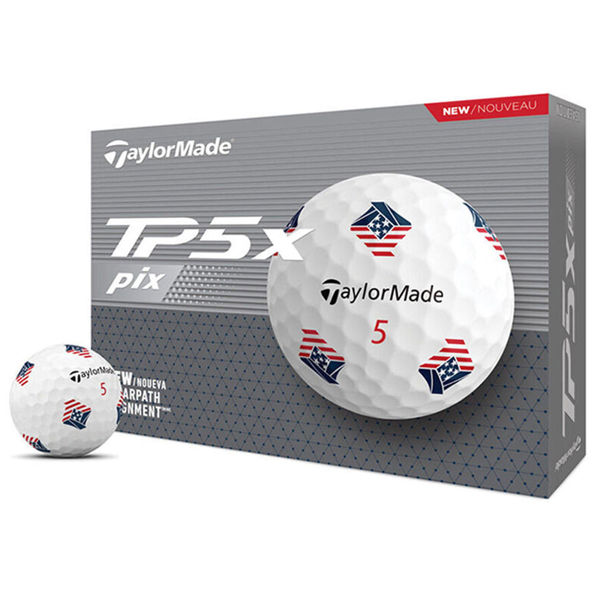 TaylorMade TP5x PIX USA 2024 Golf Balls - 1 Dozen