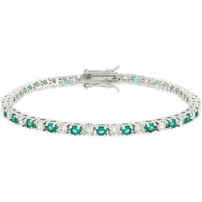 Completely Bella Emerald Green and Clear CZ Tennis Bracelet