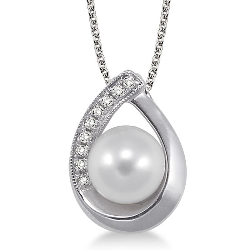 Jilco Inc Pearl & Diamond Necklace