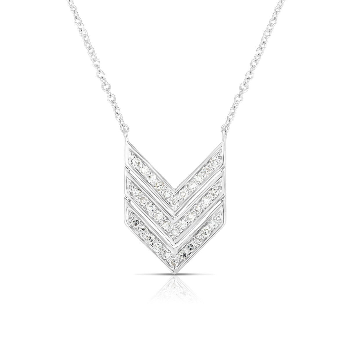 Jilco Inc Diamond Triple "V" Necklace