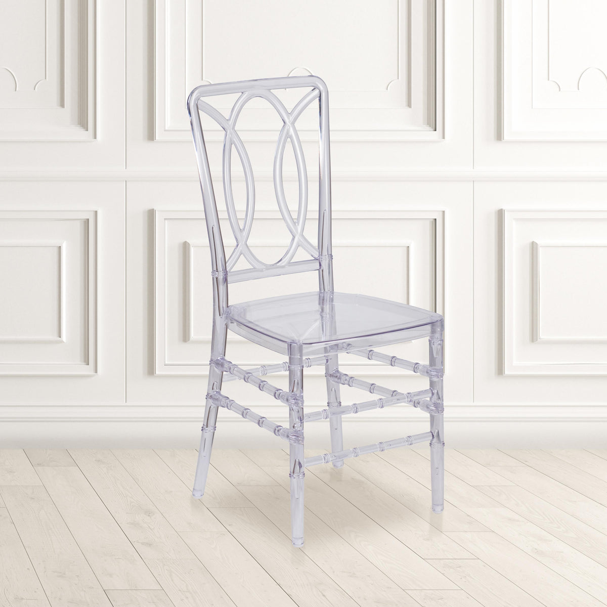 Flash Furniture Crystal Ice Stacking Chair with Designer Back -UV Resistant