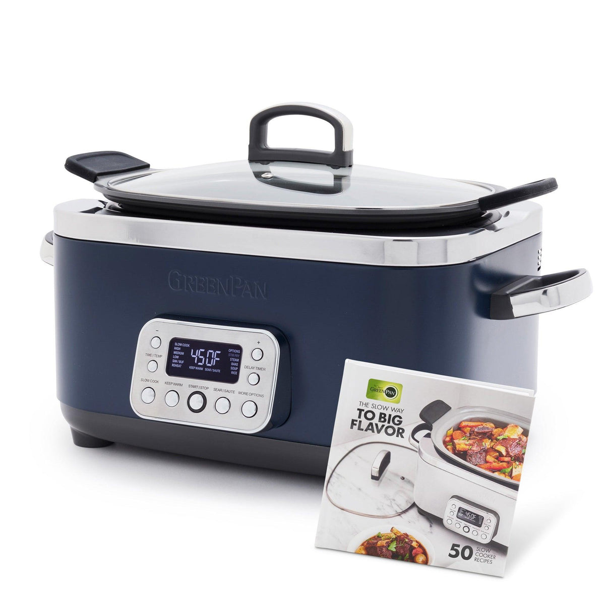 GreenPan Elite 14-in-1 6qt Slow Cooker Oxford Blue