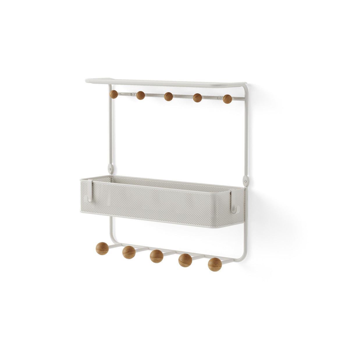 Umbra Estique Shelf With Hooks White