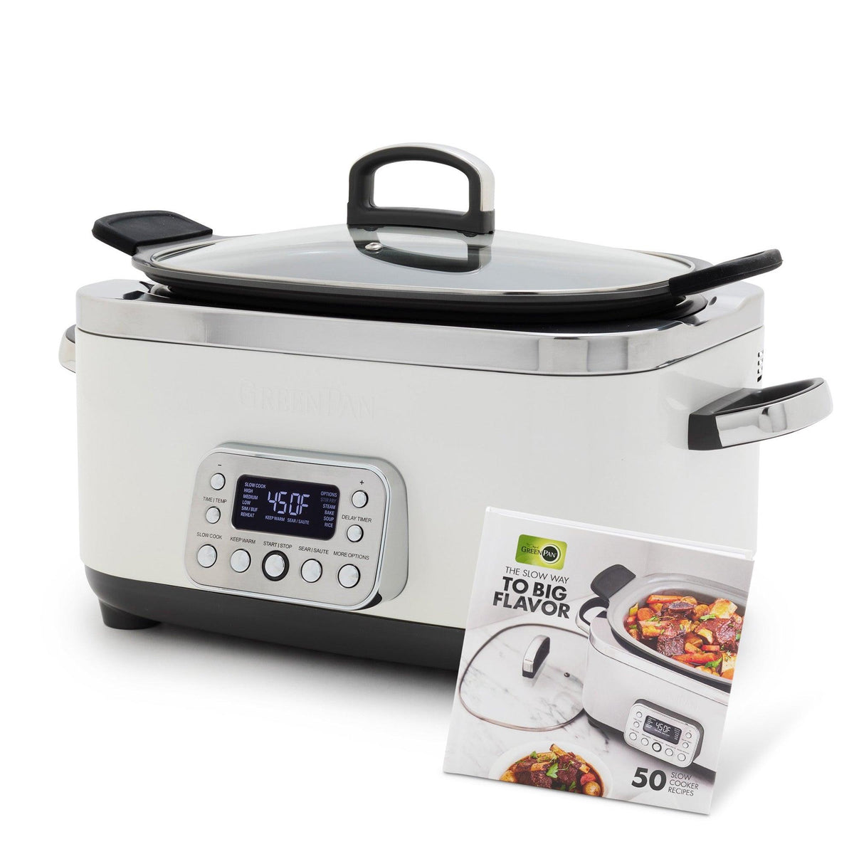 GreenPan Elite 14-in-1 6qt Slow Cooker Cloud Cream