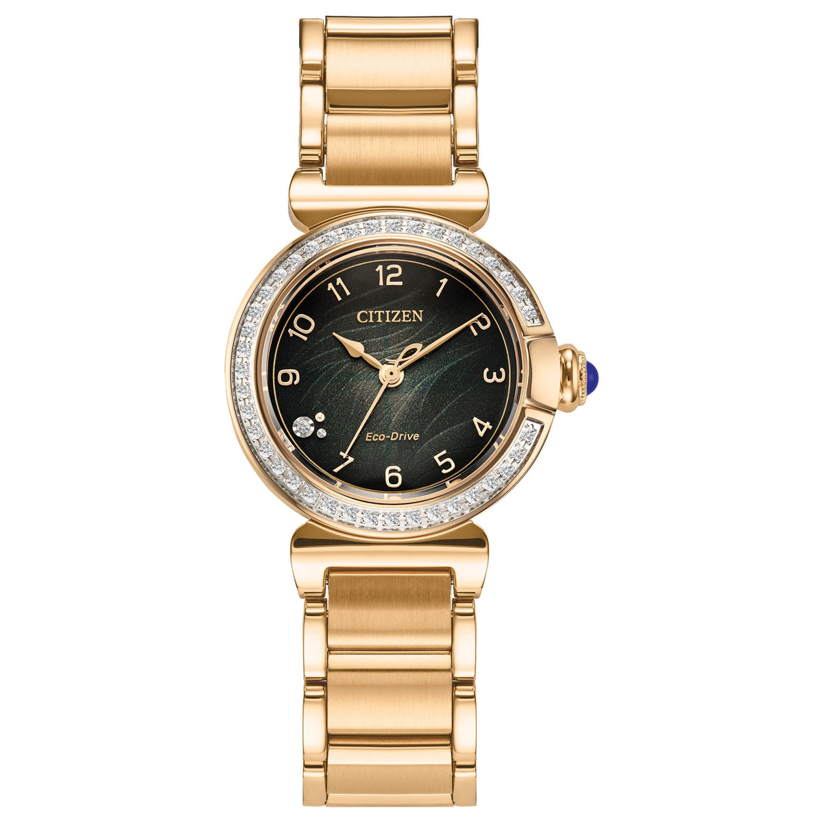 Citizen Ladies' Mae Eco-Drive Gold-Tone Stainless Steel Watch Green Dial