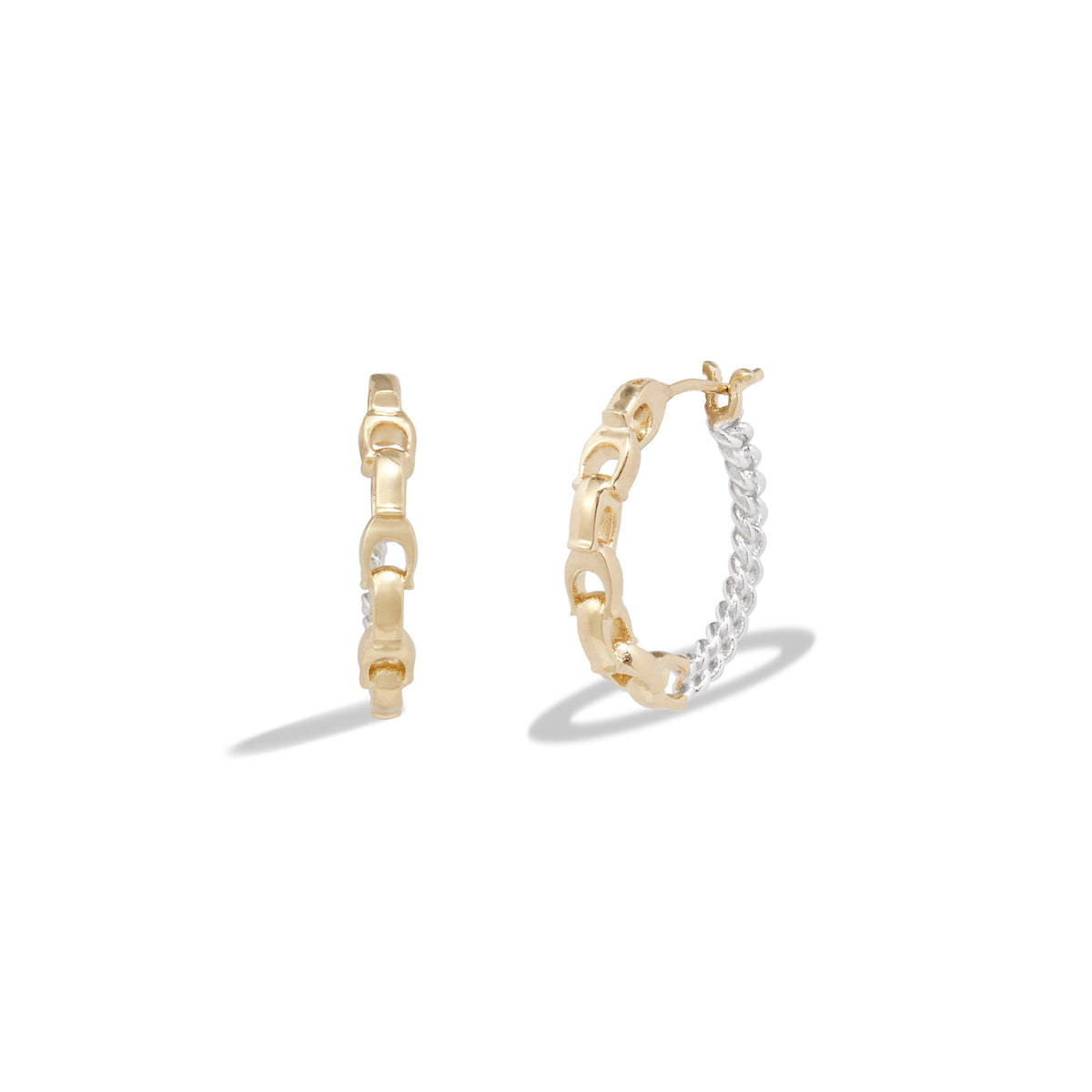Coach Mixed Chain Hoop Earrings