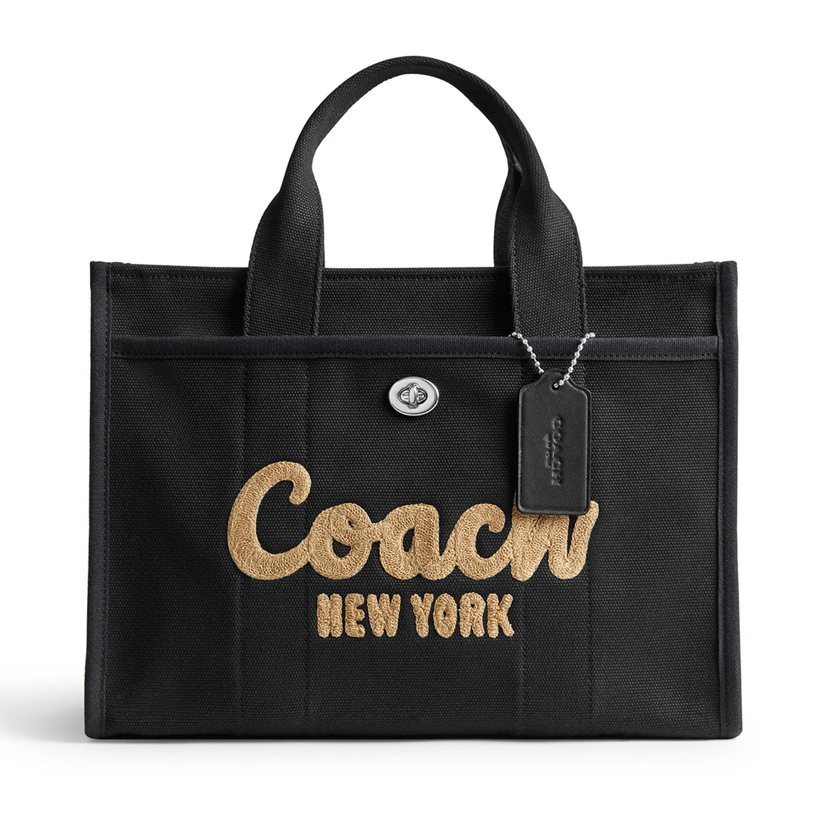 COACH Canvas Cargo Tote - Black/Silver