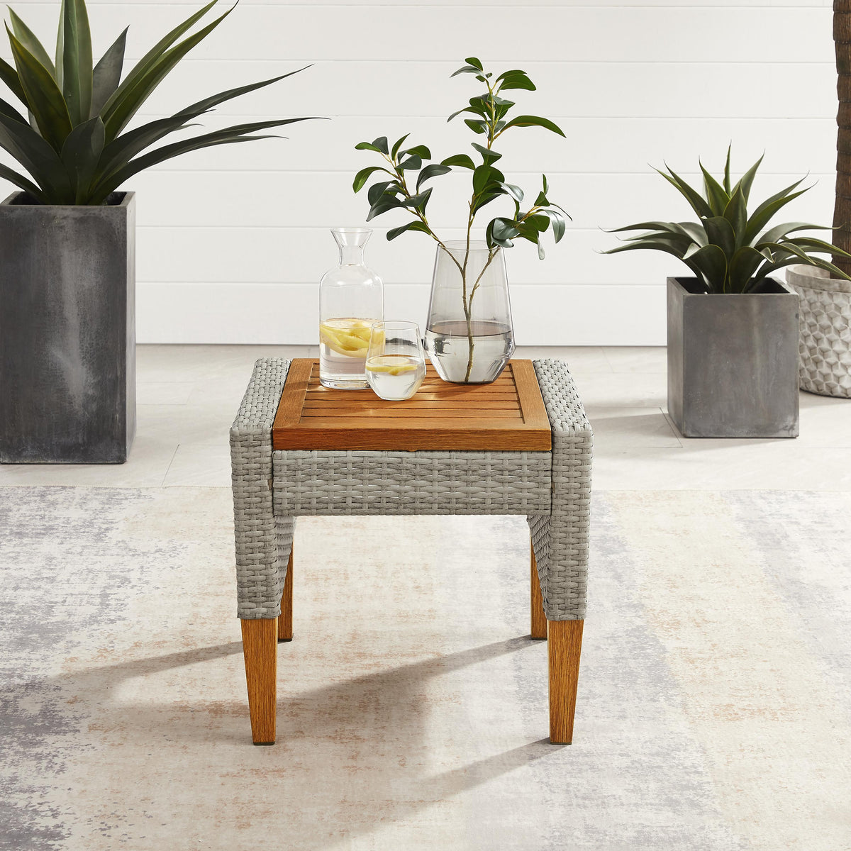 Crosley Outdoor Capella Wicker Outdoor Side Table