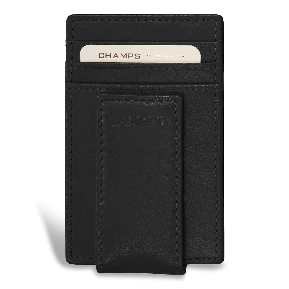 Champs Luggage Onyx Leather Mag Card Case Size 2.75"x4.5"