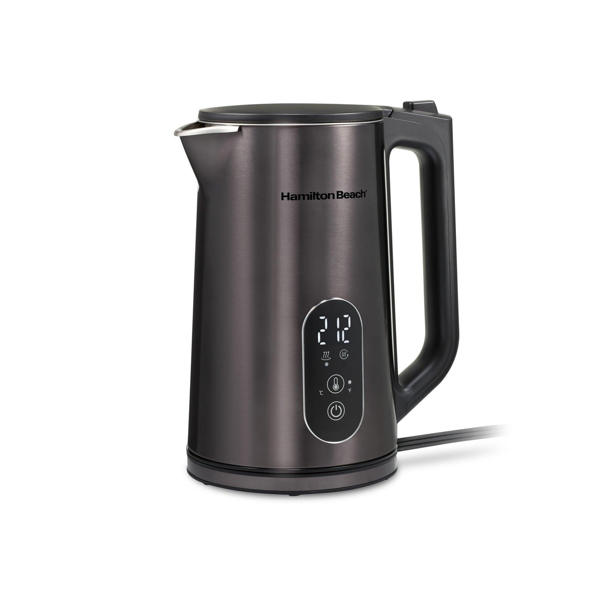 Hamilton Beach 1.7L Digital Temperature Control Double Wall Kettle Gunmetal Black