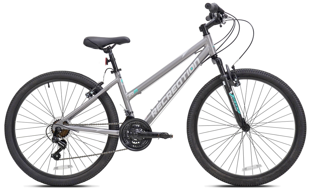 Recreation SilverRidge Women's Step-Thru Cross Country Mountain Bike in Grey/S