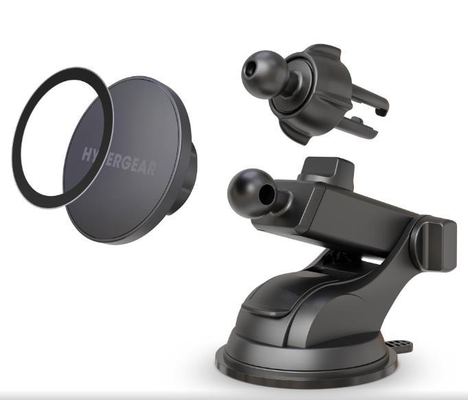 HYPERCEL HyperGear Mag Grip 3-in-1 Phone Mount Kit Black
