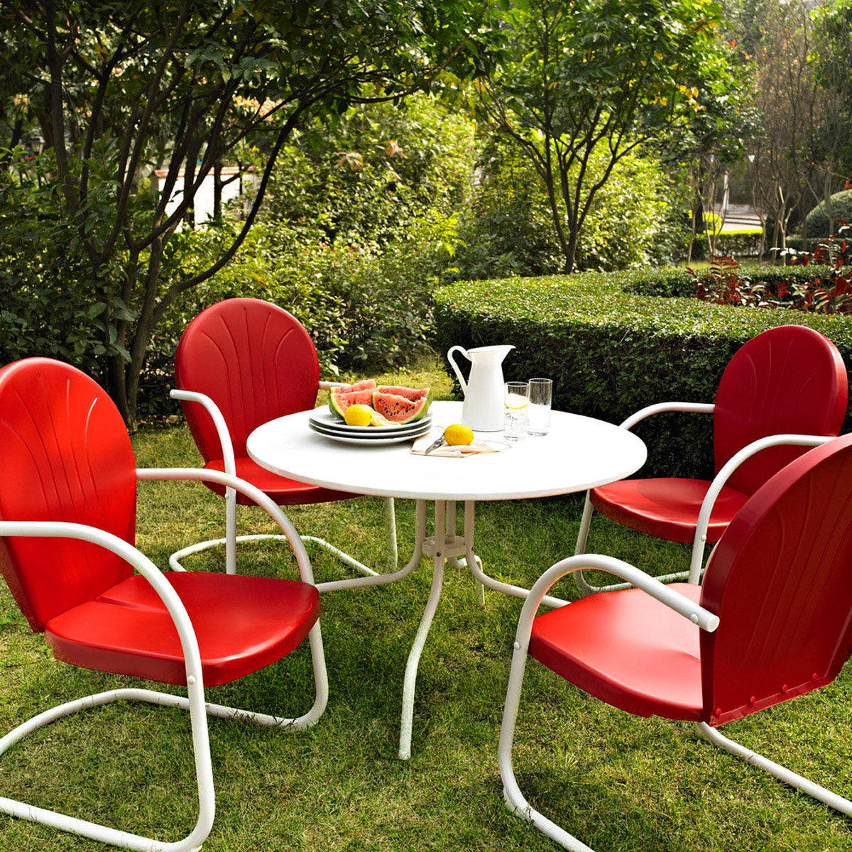 Crosley Outdoor Griffith 5Pc Round Retro Outdoor Dining Set